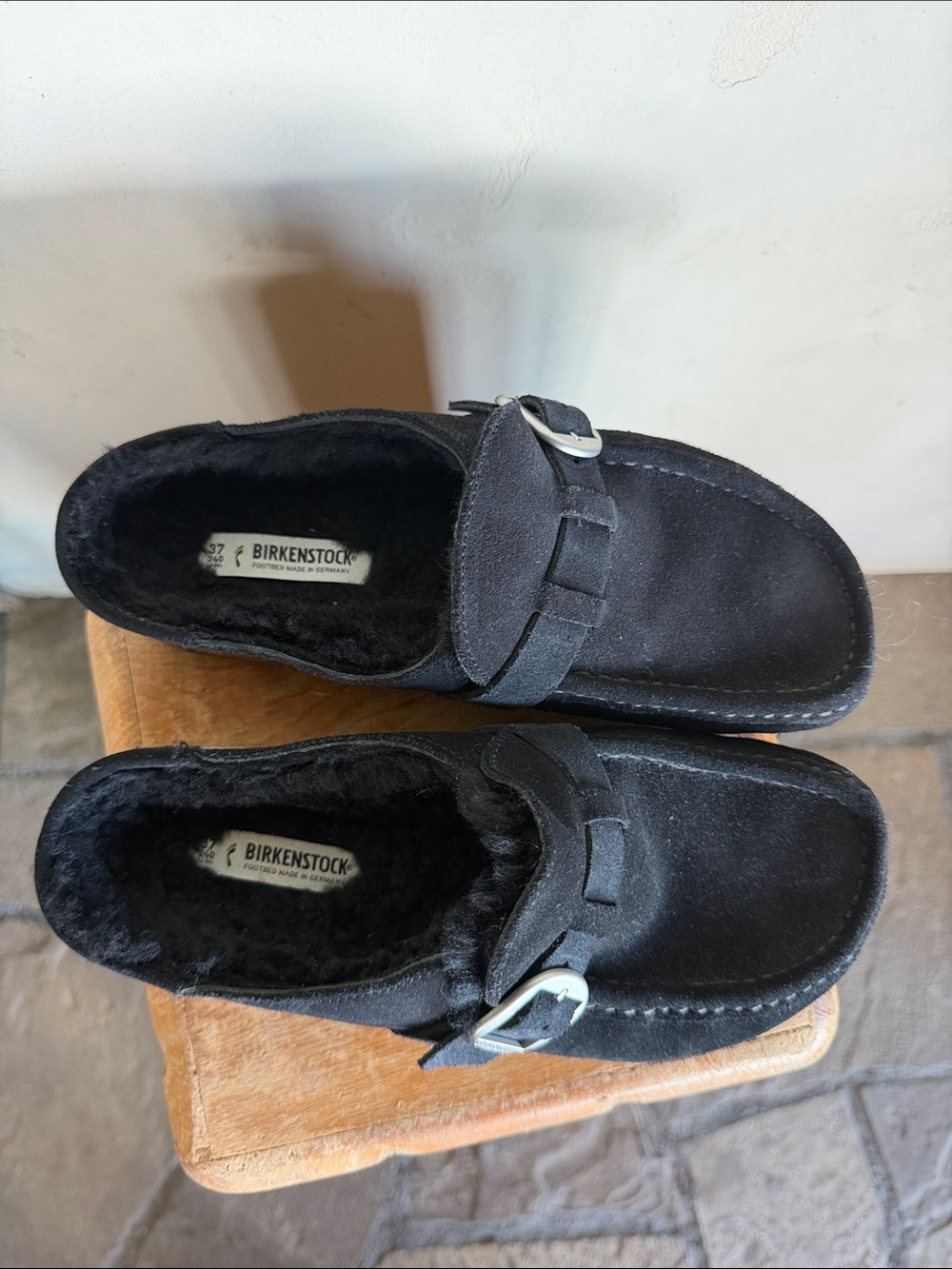 Birkenstock Buckley Black Clog shearling suede - Picture 3 of 5